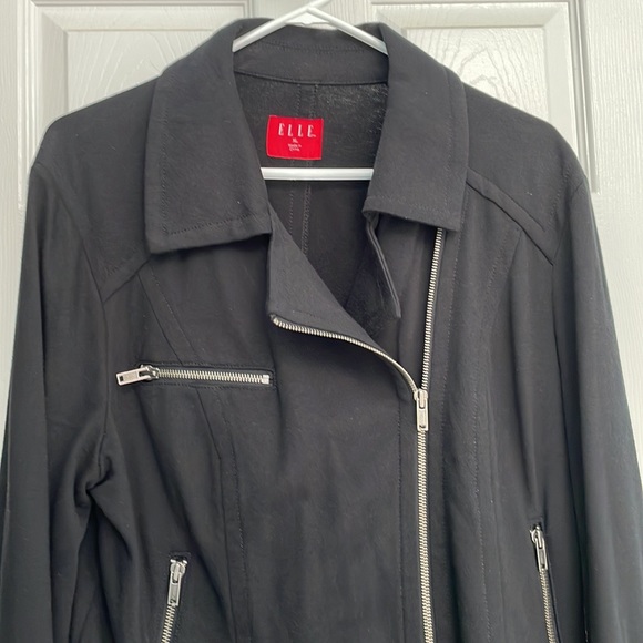 Elle Moto jacket bikercore black zippers long sleeves womens adult size … - Picture 3 of 12